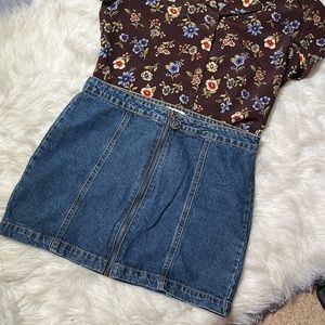F21 denim mini skirt